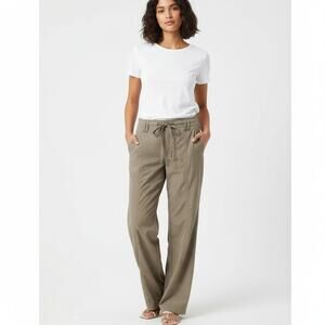 Victoria's Secret Khaki Wide Leg Dress Pants Low Rise Flowy Slinky Womens Size 4